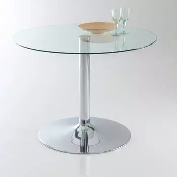 Круглый обеденный стол Janik из закаленного стекла