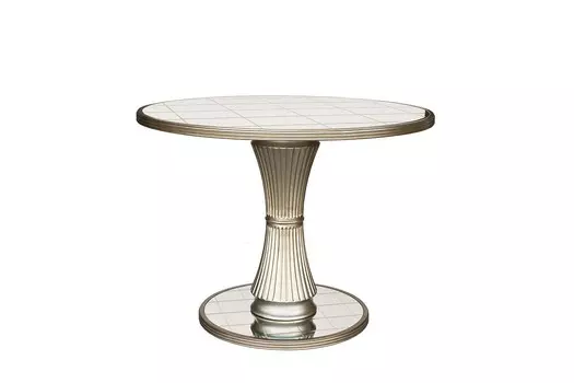 Круглый обеденный стол с зеркальным покрытием