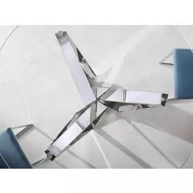 Круглый обеденный стол со стеклянной столешницей