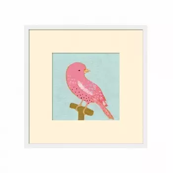 Квадратный постер в раме Bright Birds 5 с яркой птичкой