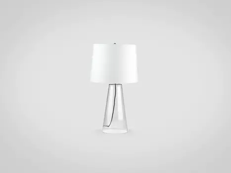 Лампа настольная на ножке из прозрачного стекла