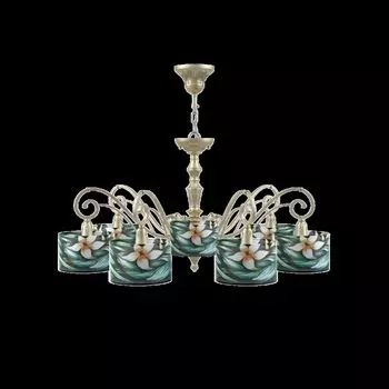 Люстра Classic с зелеными плафонами