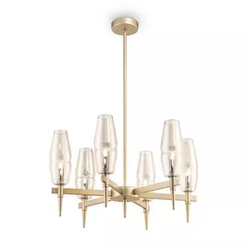 Люстра Lita с плафонами из стекла янтарного цвета