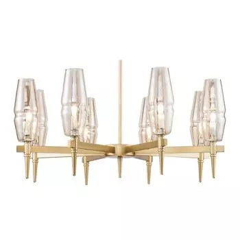 Люстра Lita с плафонами из стекла янтарного цвета