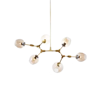Люстра Molekula с плафонами янтарного цвета
