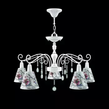 Люстра Provence с цветочным принтом на плафонах