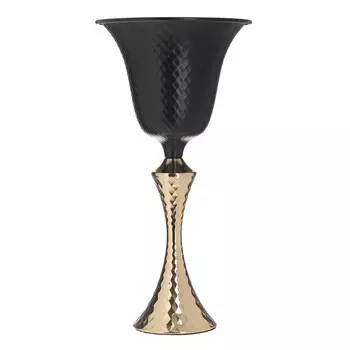 Металлическая ваза черно-золотого цвета