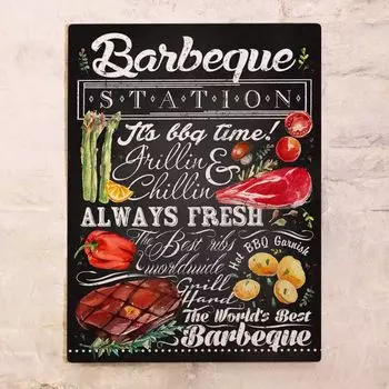 Металлический плакат Bbq