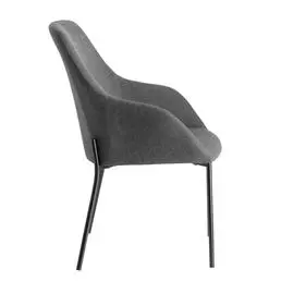 Мягкий стул Futura Metal Black Fabric Dark Grey темно-серого цвета