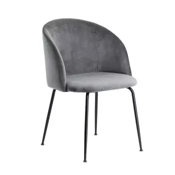 Мягкий стул Ludelina Grey Velvet серого цвета