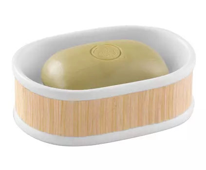 Мыльница из керамики и дерева