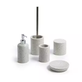 Мыльница Marimba белого цвета в технике терраццо