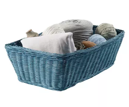 Набор из четырех корзин Rattan синего цвета