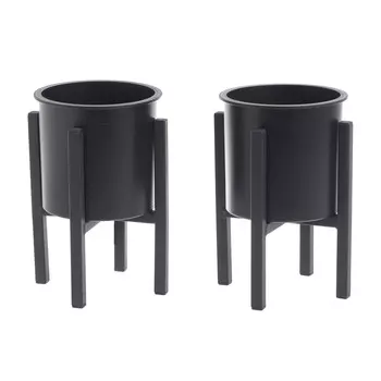 Набор из двух кашпо черного цвета