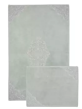 Набор из двух ковриков для ванной из хлопка серого цвета