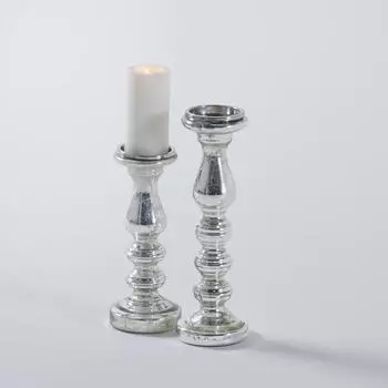 Набор из двух подсвечников Elda серебряного цвета