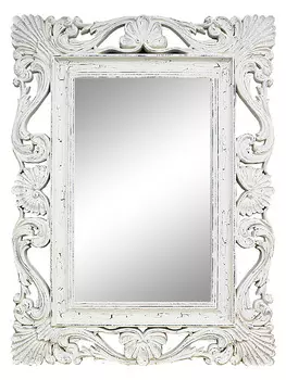 Напольное зеркало дэгни белый кракелюр велюр