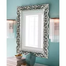 Настенное зеркало бергамо Taiwan Silver в серебряной раме