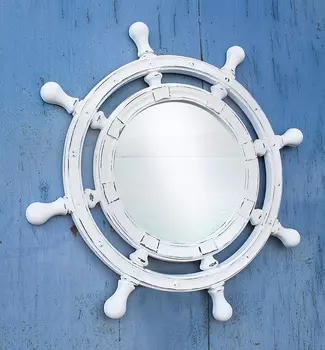 Настенное зеркало бернт белый шебби шик