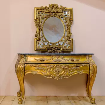 Настенное зеркало богемия в раме из искусственного камня