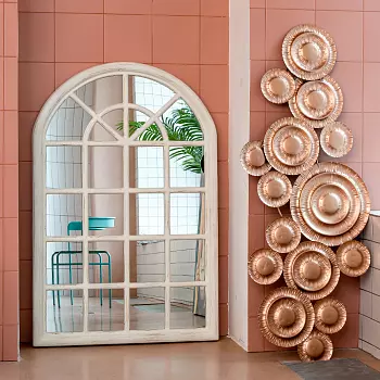 Настенное зеркало бремен цвета белый антик