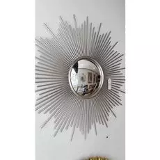 Настенное зеркало брук в серебряной раме