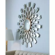 Настенное зеркало холи в металлической раме