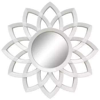 Настенное зеркало кристер белый глянец