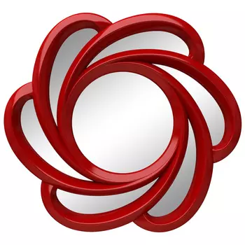 Настенное зеркало линн красного цвета