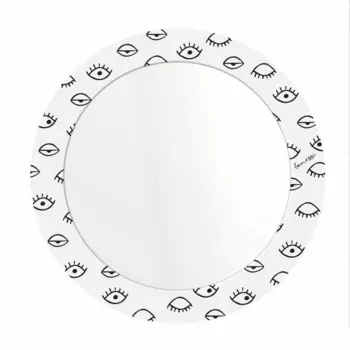 Настенное зеркало Look at me в раме с минималистическим принтом