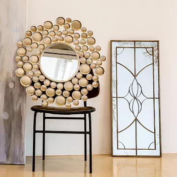 Настенное зеркало сорренто золотого цвета