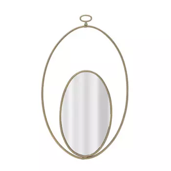 Настенное зеркало в металлической раме