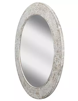 Настенное зеркало в раме Papua Circle Large Brown из массива сосны