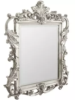 Настенное зеркало в резной раме Juno Silver