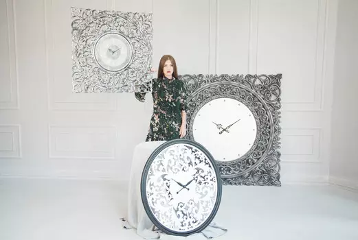 Настенные часы Vintage Silver