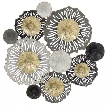 Настенный декор из металла серо-золотого цвета