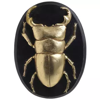Настенный декор жук черно-золотого цвета