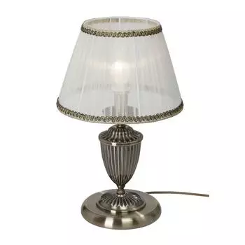 Настольная лампа с белым абажуром