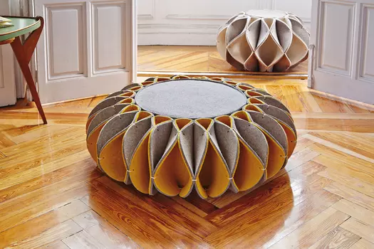 Низкий пуф Ruff желтого цвета