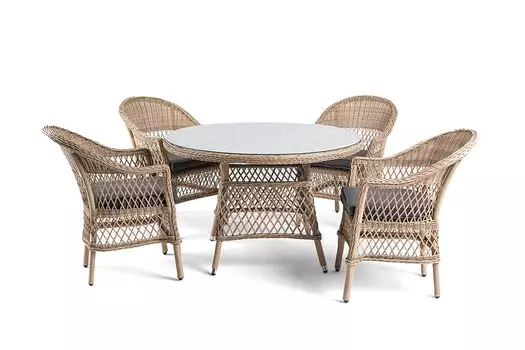 Обеденная группа дольче серо-желтого оттенка