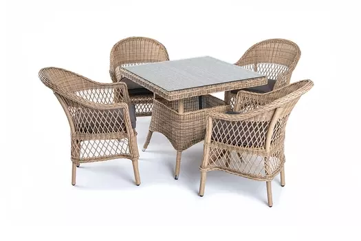 Обеденная группа сицилия из искусственного ротанга