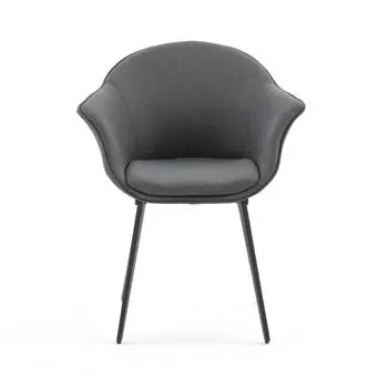 Обеденное винтажное кресло Quilda серого цвета