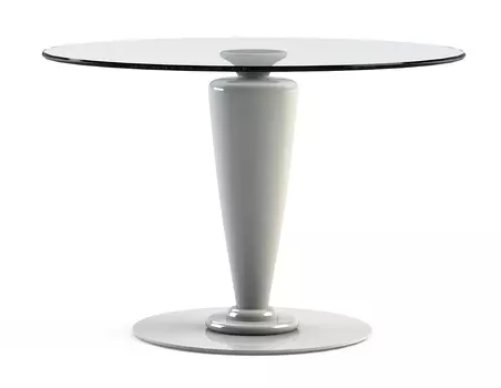 Обеденный стол "Abrego White" с круглой столешницей из закаленного стекла