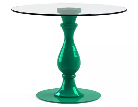 Обеденный стол "Adventus Green" со столешницей из закаленного стекла