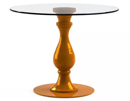 Обеденный стол "Adventus Orange" с круглой столешницей из закаленного стекла