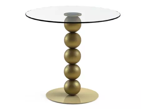 Обеденный стол "Blinter Gold" с круглой столешницей из закаленного стекла