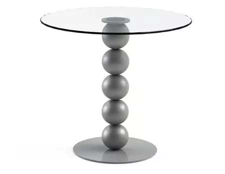 Обеденный стол "Blinter Silver" с круглой столешницей из закаленного стекла