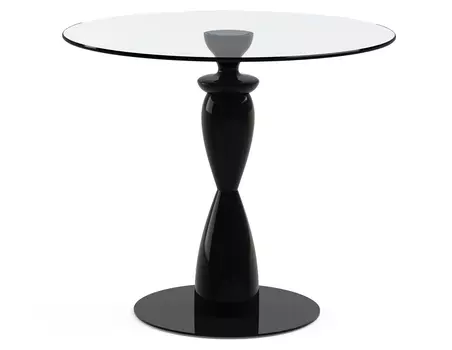 Обеденный стол "Cantaleso Black" с круглой столешницей из закаленного стекла