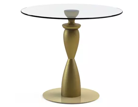 Обеденный стол "Cantaleso Gold" с круглой столешницей из закаленного стекла