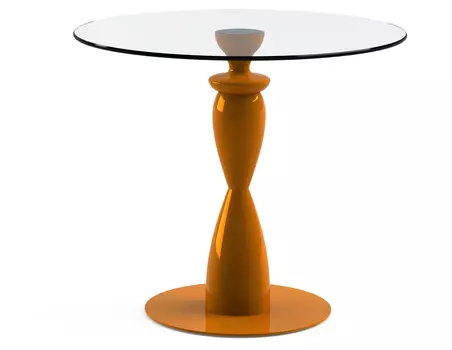 Обеденный стол "Cantaleso Orange" со столешницей из закаленного стекла